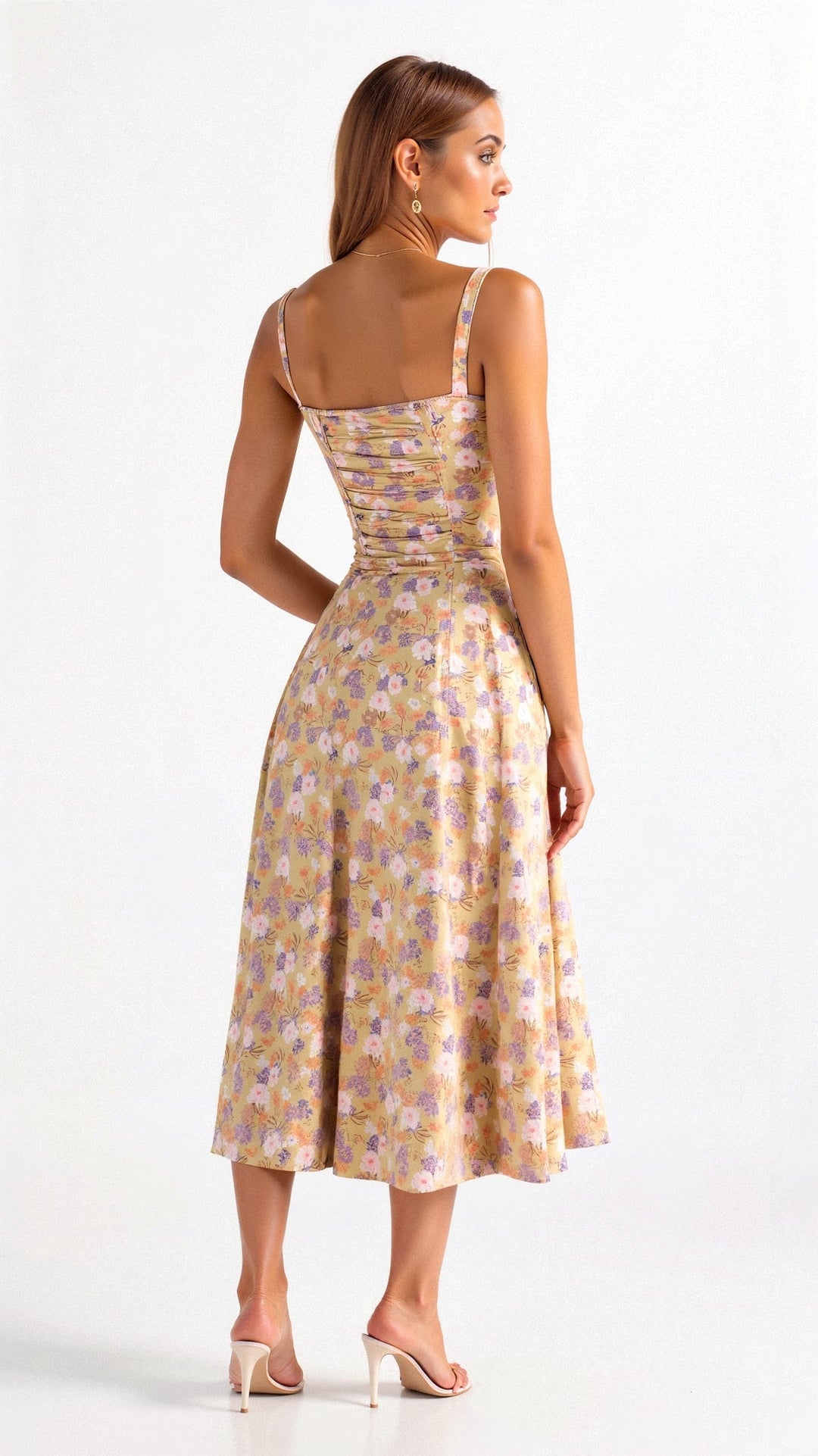 Valentina | Dames Midi-jurk met Korset en Vloeiende Rok