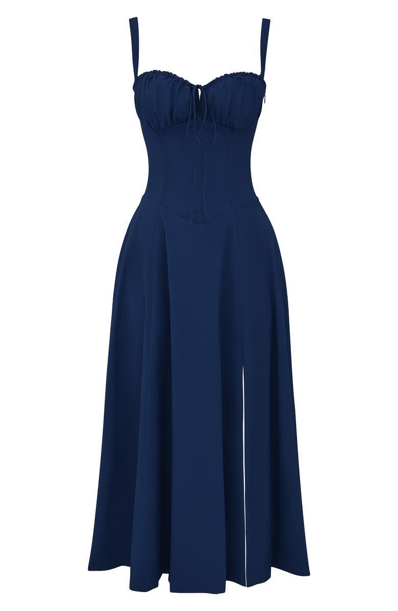 Valentina | Dames Midi-jurk met Korset en Vloeiende Rok