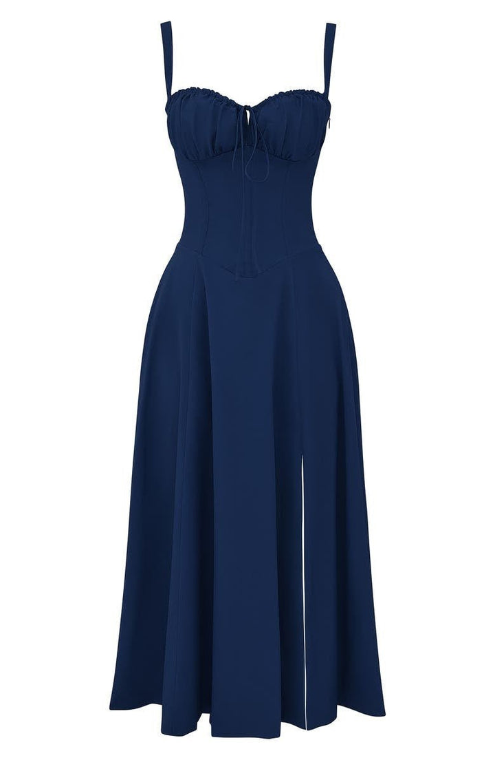 Valentina | Dames Midi-jurk met Korset en Vloeiende Rok