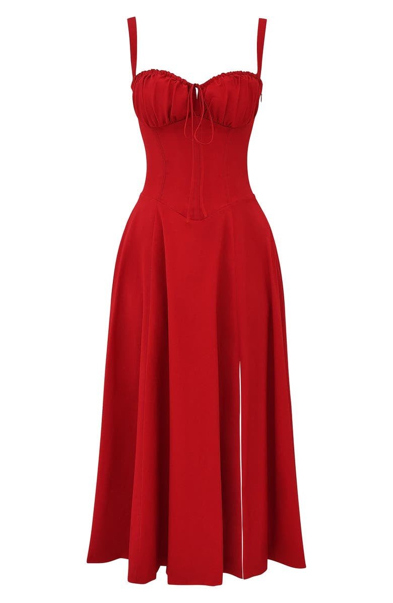Valentina | Dames Midi-jurk met Korset en Vloeiende Rok