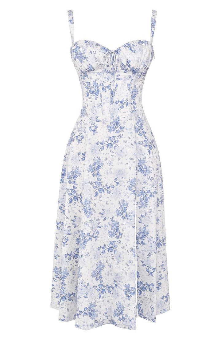 Valentina | Dames Midi-jurk met Korset en Vloeiende Rok