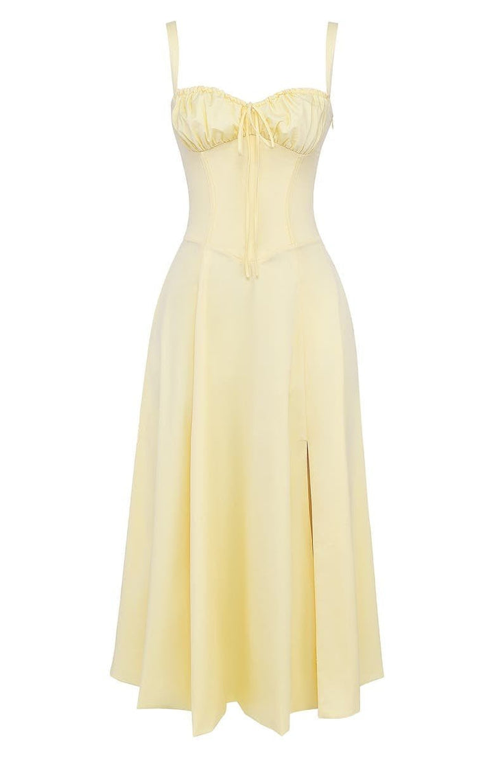 Valentina | Dames Midi-jurk met Korset en Vloeiende Rok
