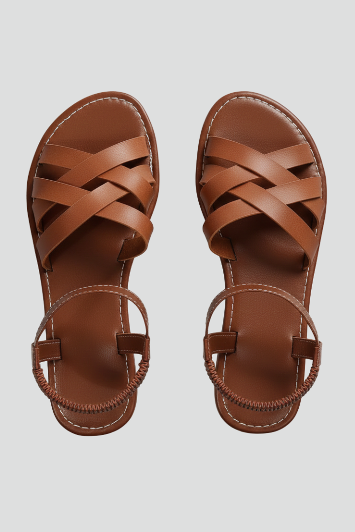 Phoebe | Dames Sandalen met Kruisriemen en Enkelriem