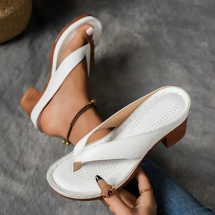 Melanie | Dames Elegante Teensandalen Met Lage Hak
