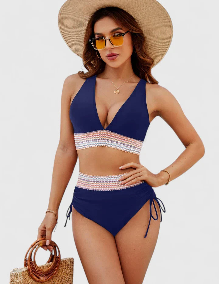 Faye | Dames Badpak met Hoge Elasticiteit en Cross-Front Design