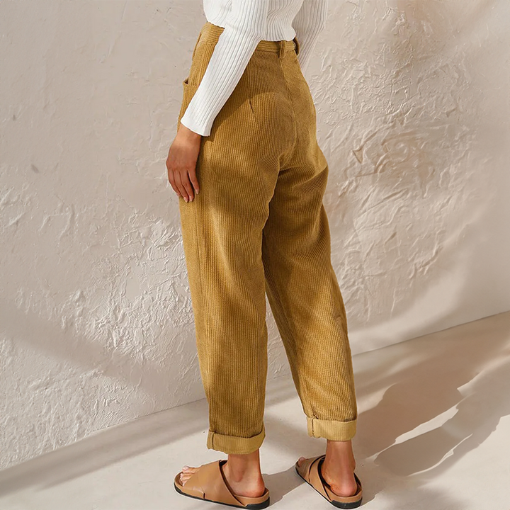 Piper | Dames Zomer High-Waist Broek met Wijde Pijpen