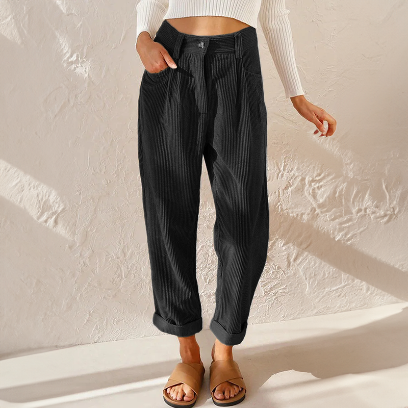 Piper | Dames Zomer High-Waist Broek met Wijde Pijpen