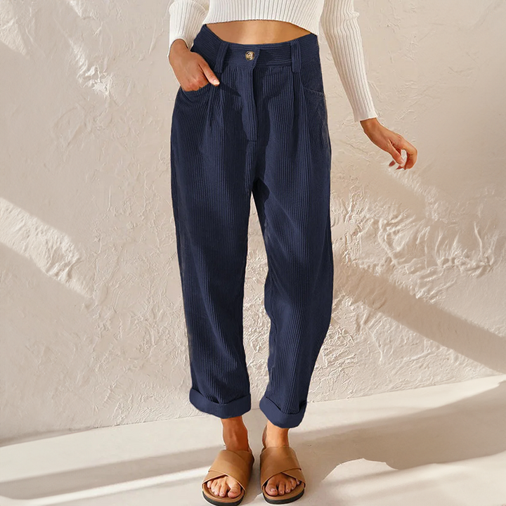Piper | Dames Zomer High-Waist Broek met Wijde Pijpen