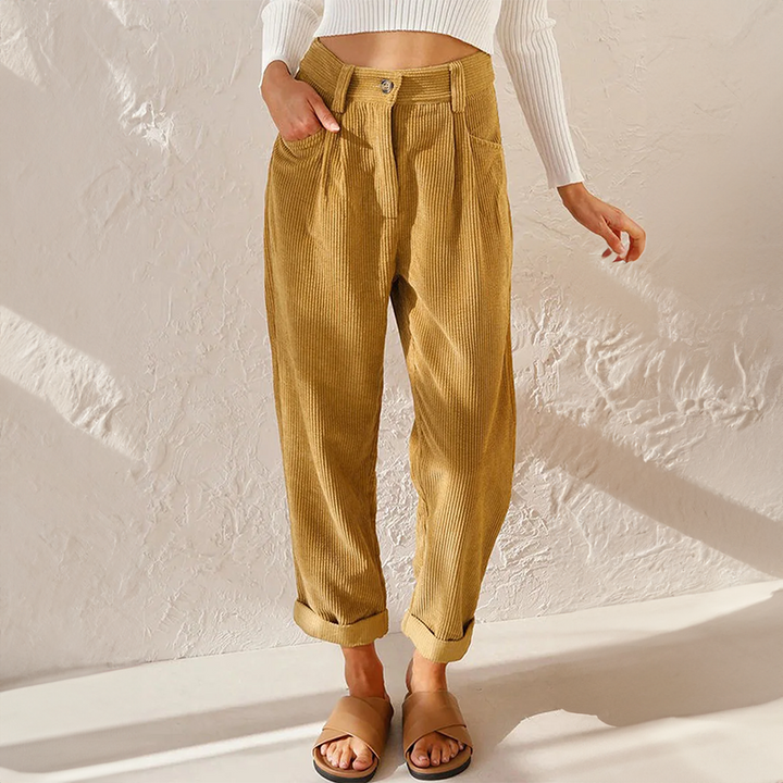 Piper | Dames Zomer High-Waist Broek met Wijde Pijpen