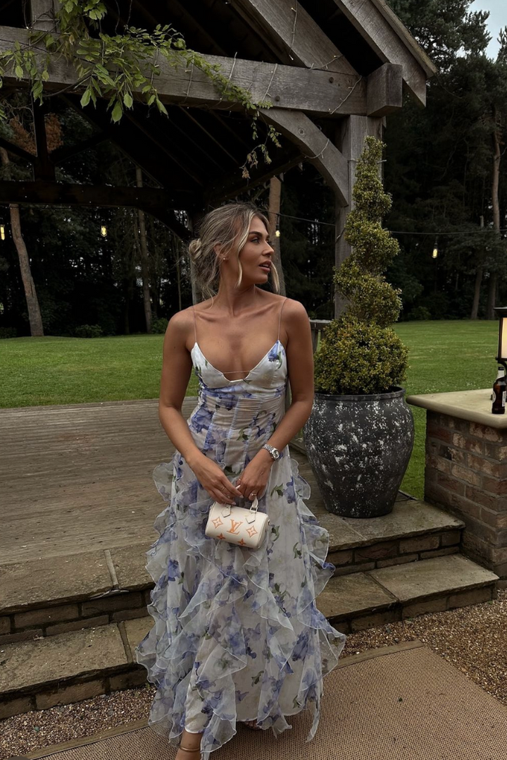 Viola | Dames Zomer Bloemen Cut-Out Maxi Jurk