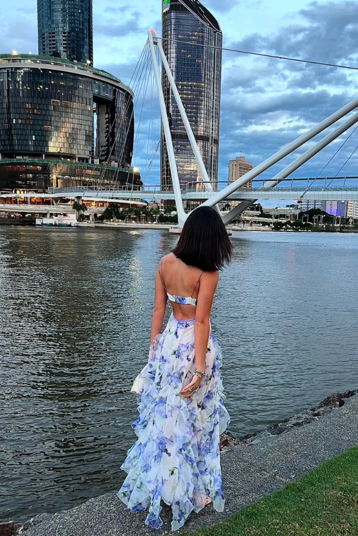 Viola | Dames Zomer Bloemen Cut-Out Maxi Jurk