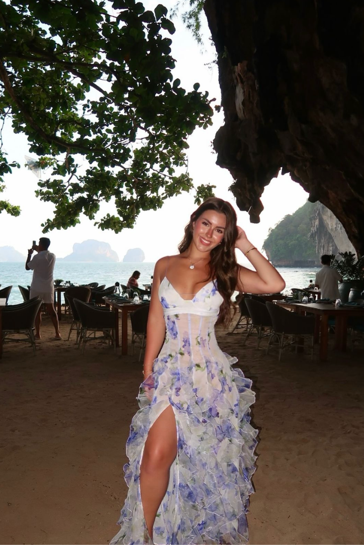 Viola | Dames Zomer Bloemen Cut-Out Maxi Jurk