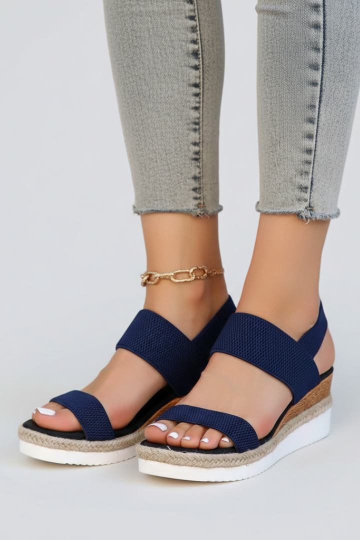 Sara | Dames Sandalen met Verhoogde Zool en Stretch-Pasvorm