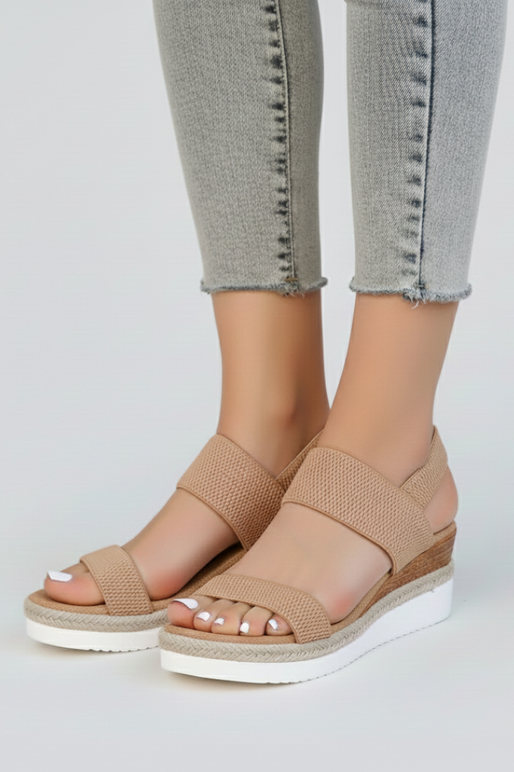 Sara | Dames Sandalen met Verhoogde Zool en Stretch-Pasvorm