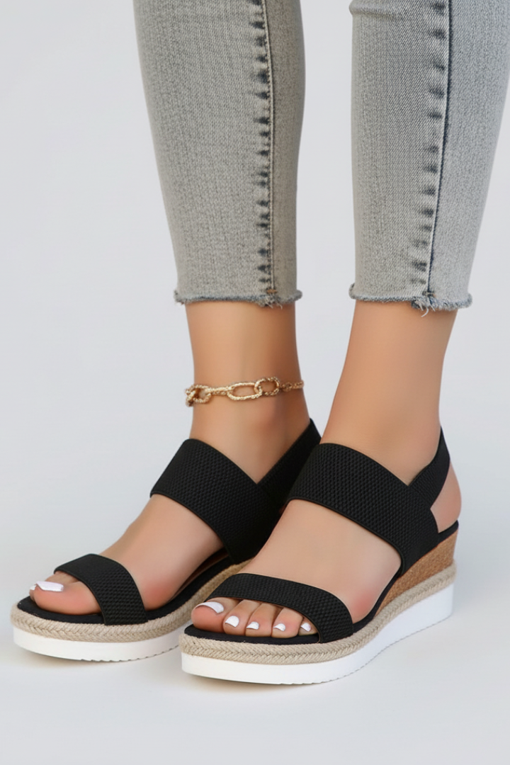 Sara | Dames Sandalen met Verhoogde Zool en Stretch-Pasvorm