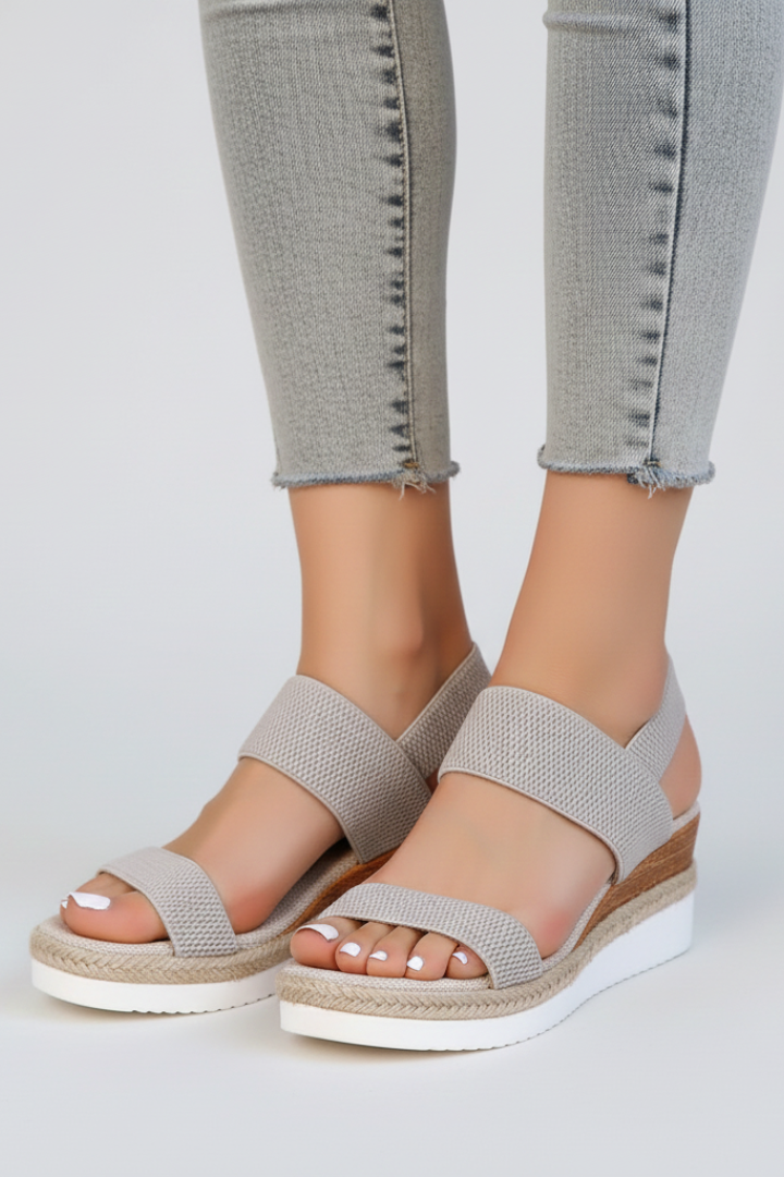 Sara | Dames Sandalen met Verhoogde Zool en Stretch-Pasvorm