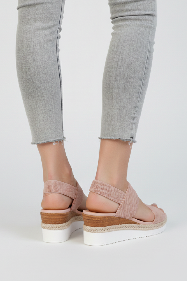 Sara | Dames Sandalen met Verhoogde Zool en Stretch-Pasvorm