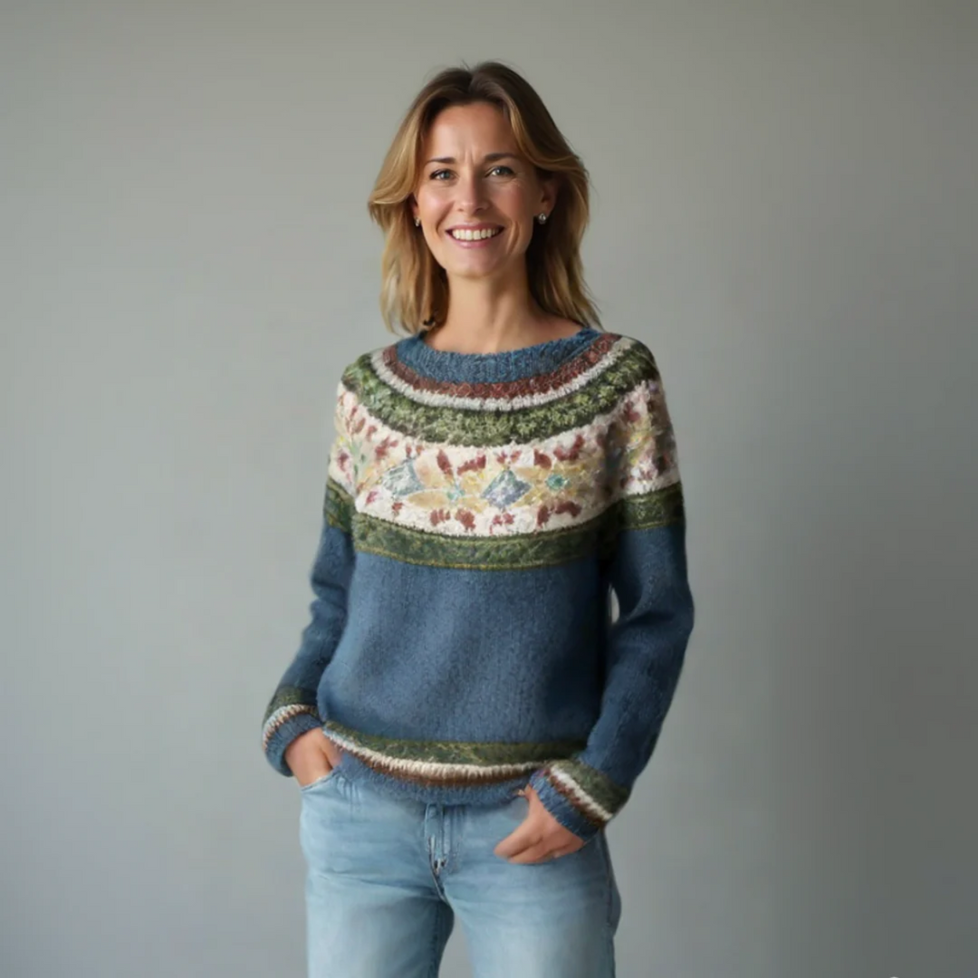 Jessica | Dames Kleurrijke Fair Isle Gebreide Trui