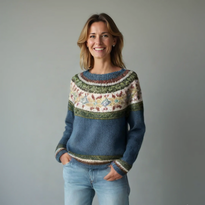 Jessica | Dames Kleurrijke Fair Isle Gebreide Trui