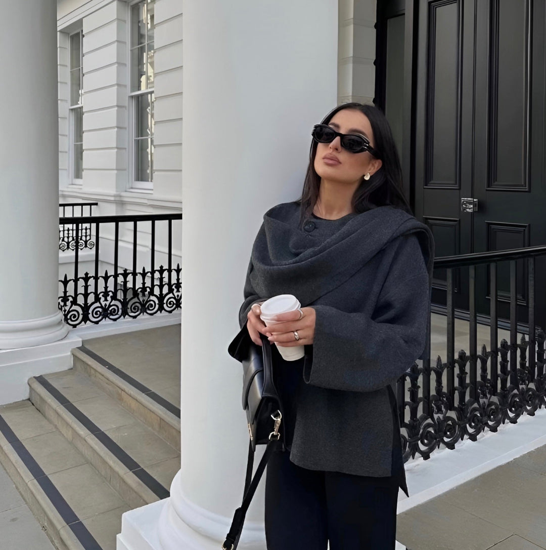 Maya | Dames Elegante Gedrapeerde Cape-Jas