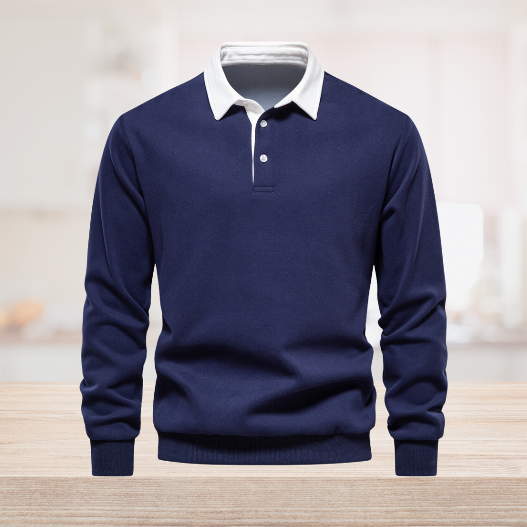 Louis | Men Long Sleeve Classic Collar Polo Shirt