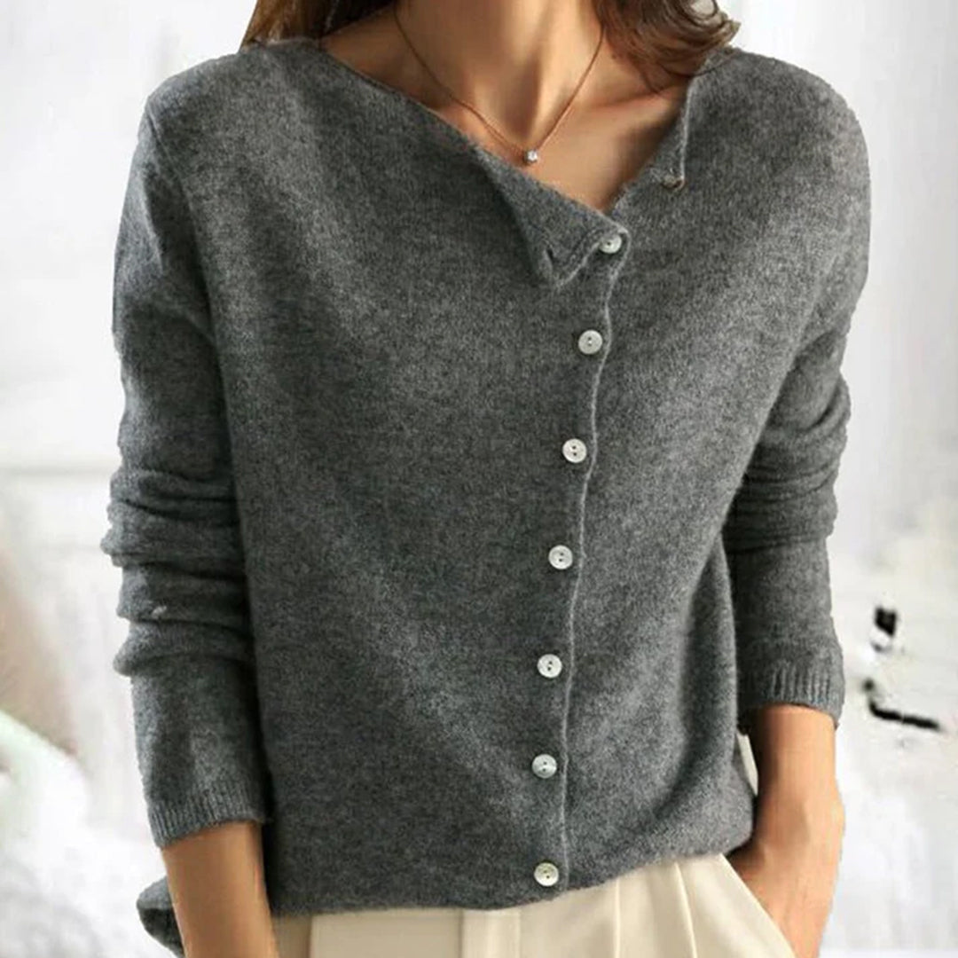 Emma | Dames Lange Mouw Cardigan met Knoopdetails