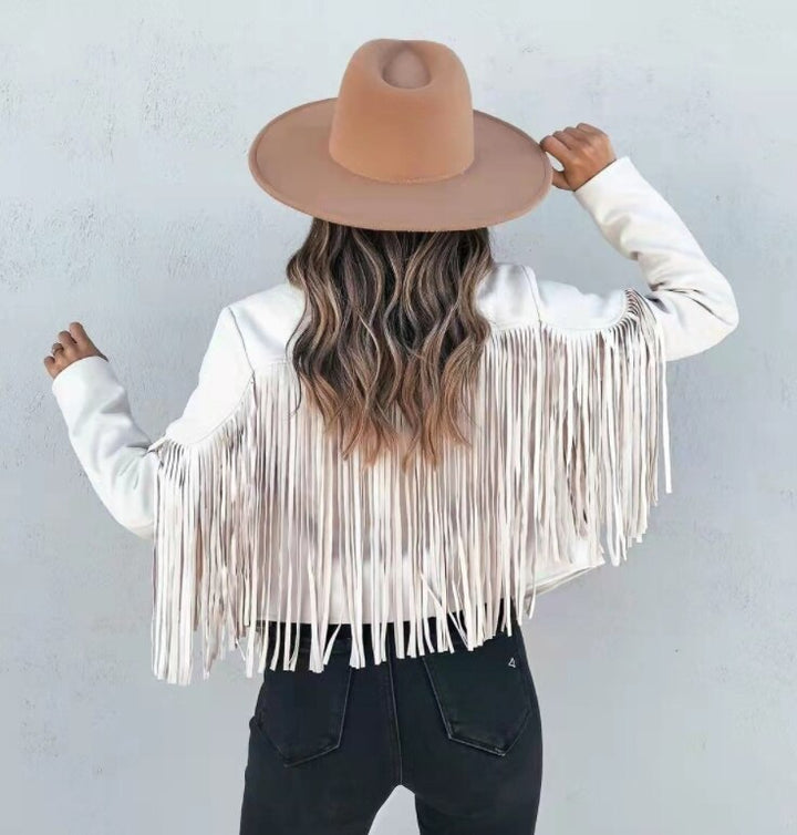 Addison | Dames Party Jacket met Fringe Details