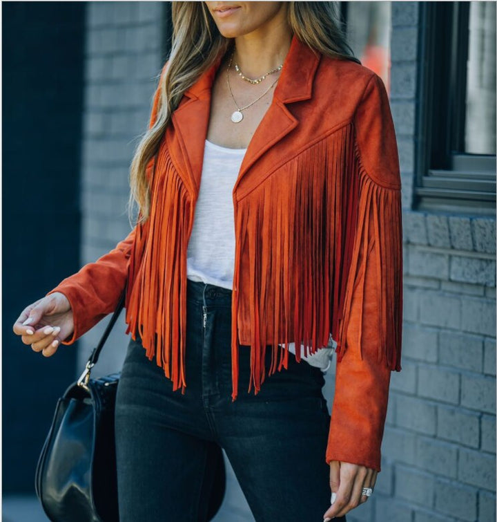 Addison | Dames Party Jacket met Fringe Details