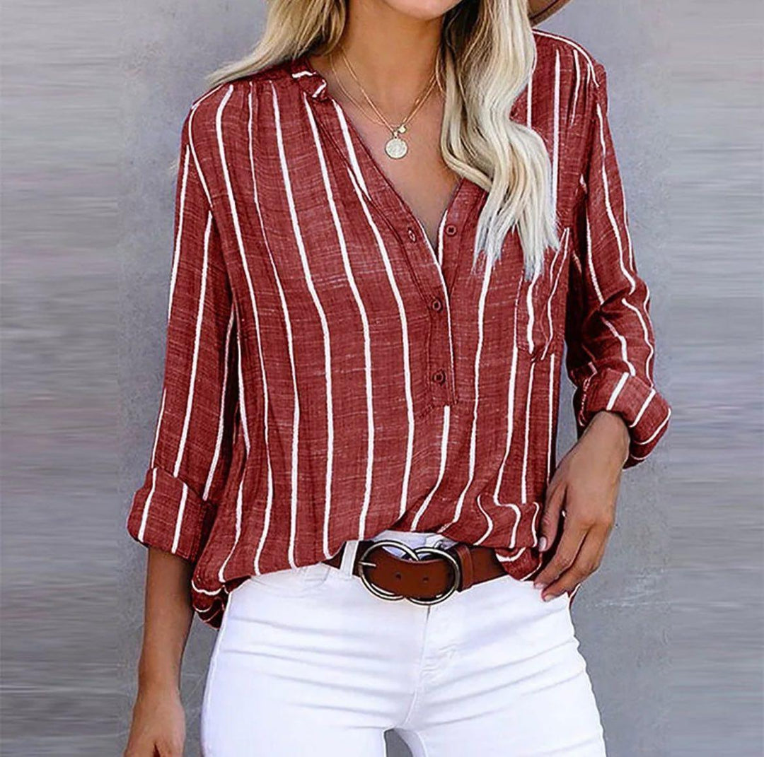 Claire | Dames Zomer Gestreepte Casual Blouse