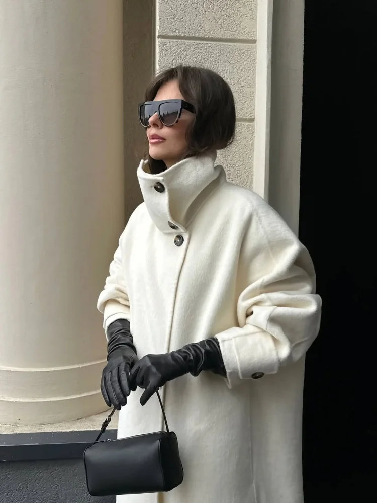 Juliet | Lange Winter Trenchcoat voor Dames met Knopen