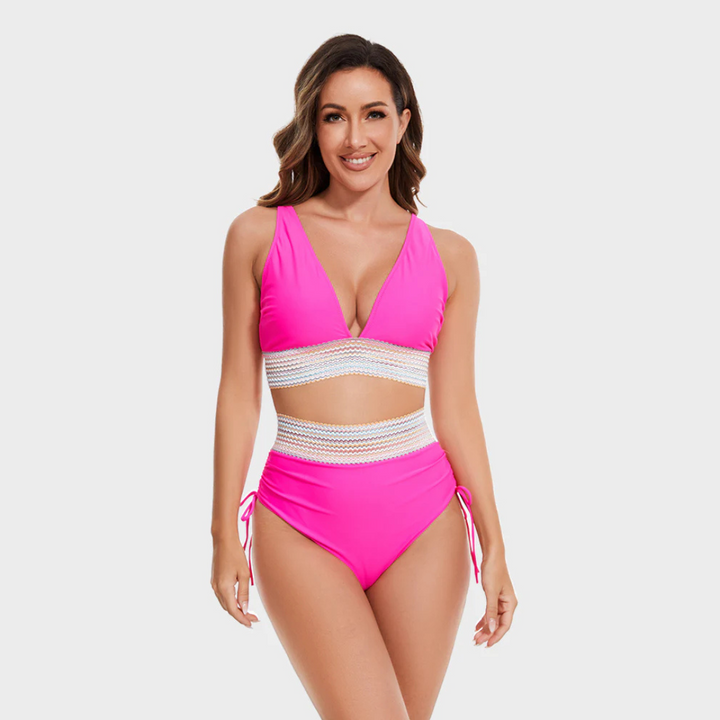 Faye | Dames Badpak met Hoge Elasticiteit en Cross-Front Design