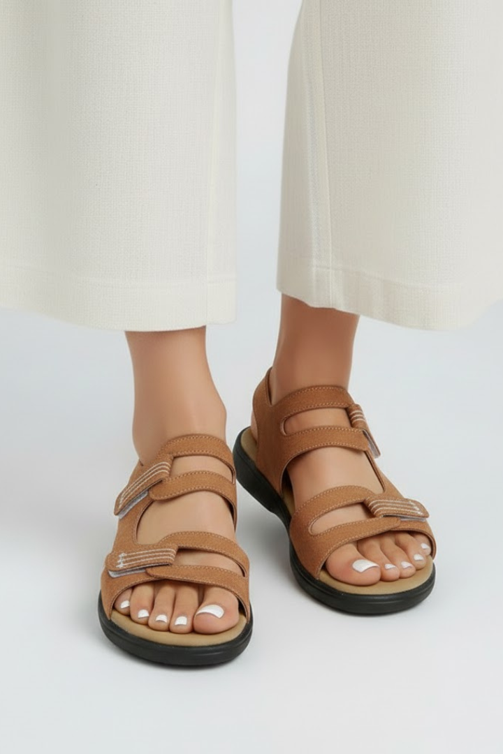 Daphne | Dames Sandalen met Hak en Meerdere Bandjes Over de Tenen