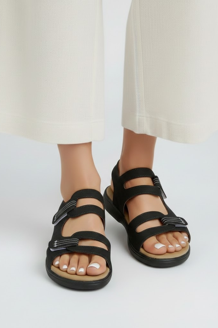 Daphne | Dames Sandalen met Hak en Meerdere Bandjes Over de Tenen