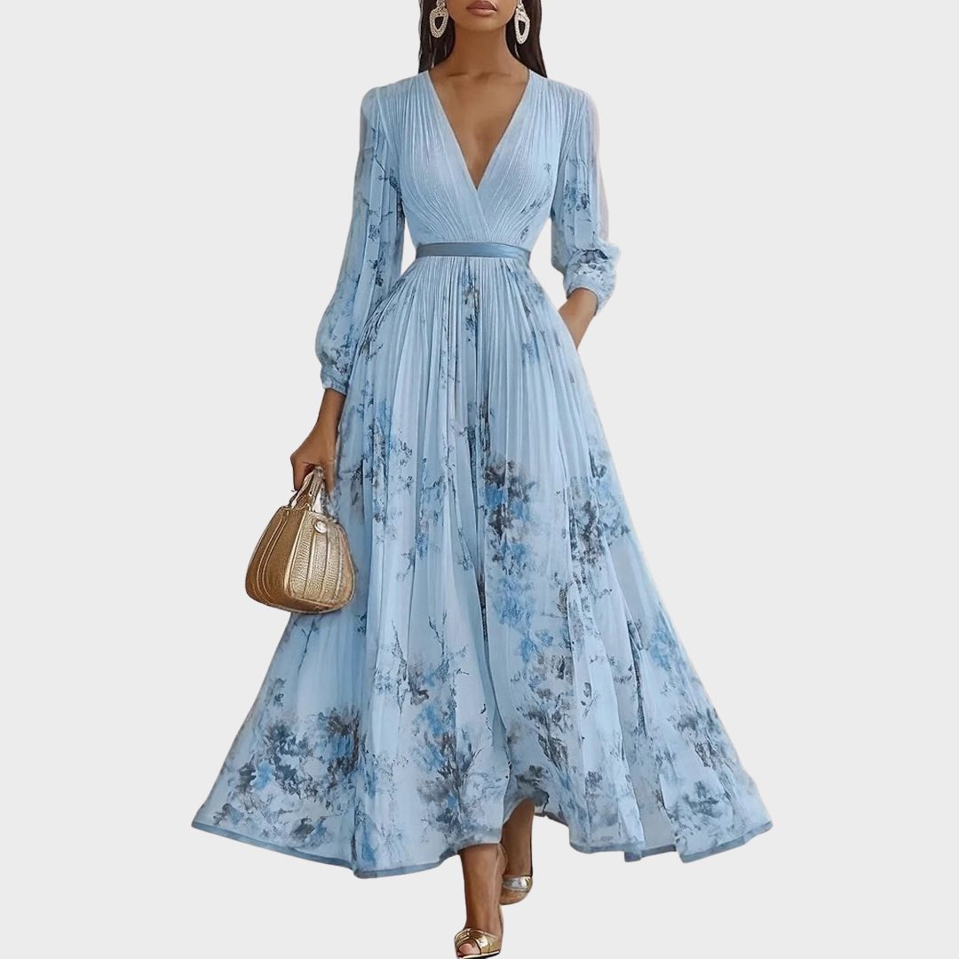 Trinity | Dames mouwloze geplooide midi-jurk met bloemenprint