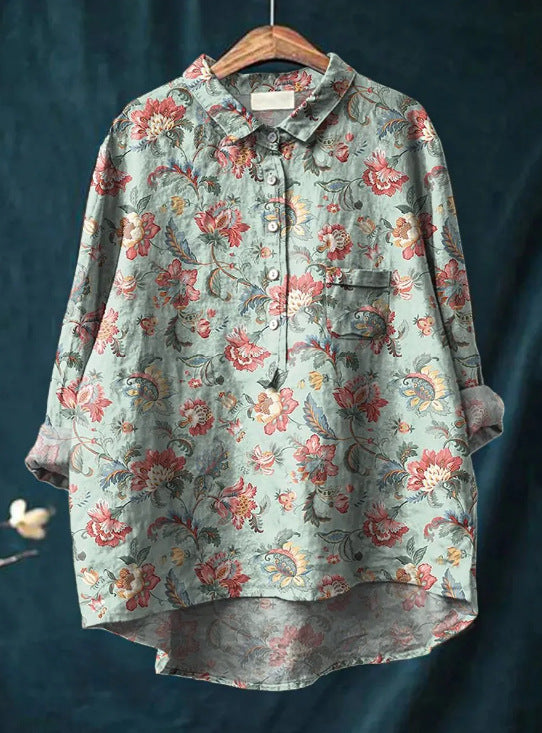 Daisy | Dame Kraag Bloemenpatroon Blouse
