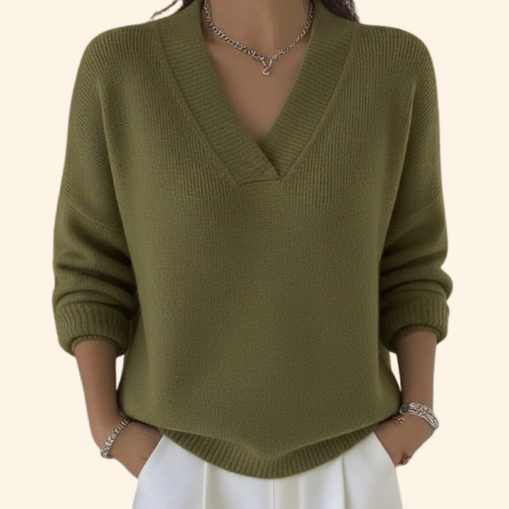 Alicia | Dames V-hals sweaterstijl top