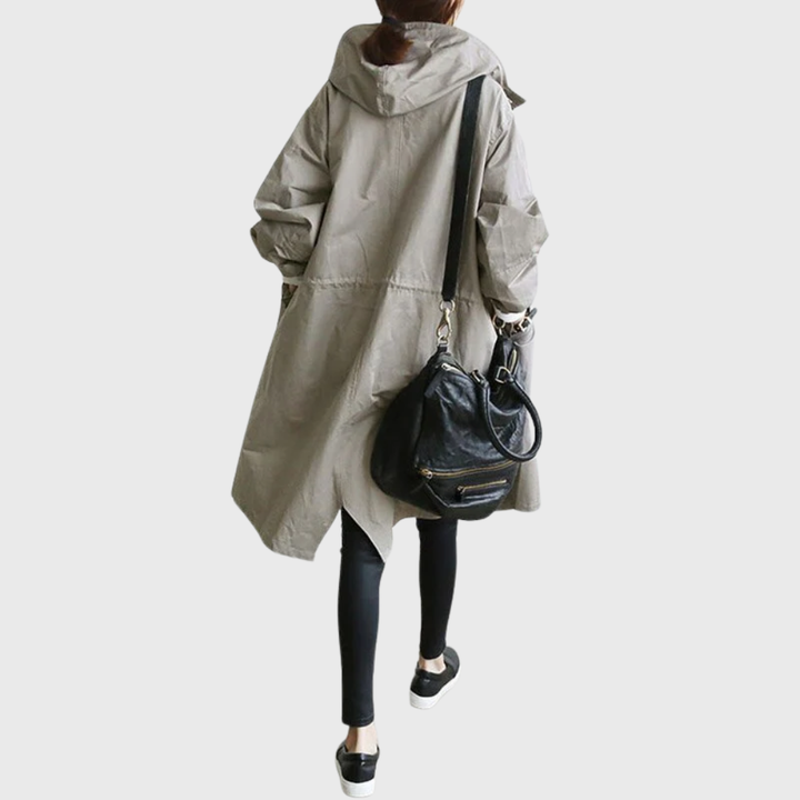Hailey | Dames Casual Lange Jas Met Capuchon En Knoopsluiting