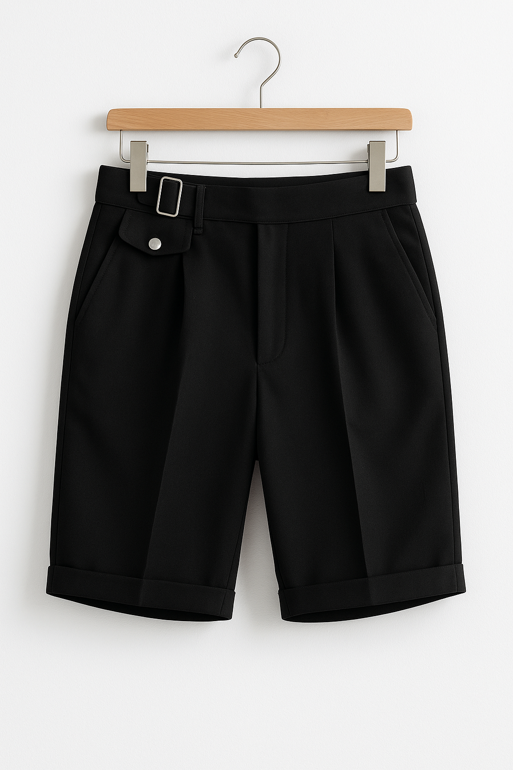 Dominic | Heren Geplooide Getailleerde Shorts met Zijgespen