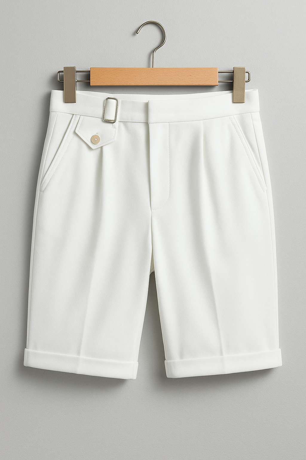 Dominic | Heren Geplooide Getailleerde Shorts met Zijgespen
