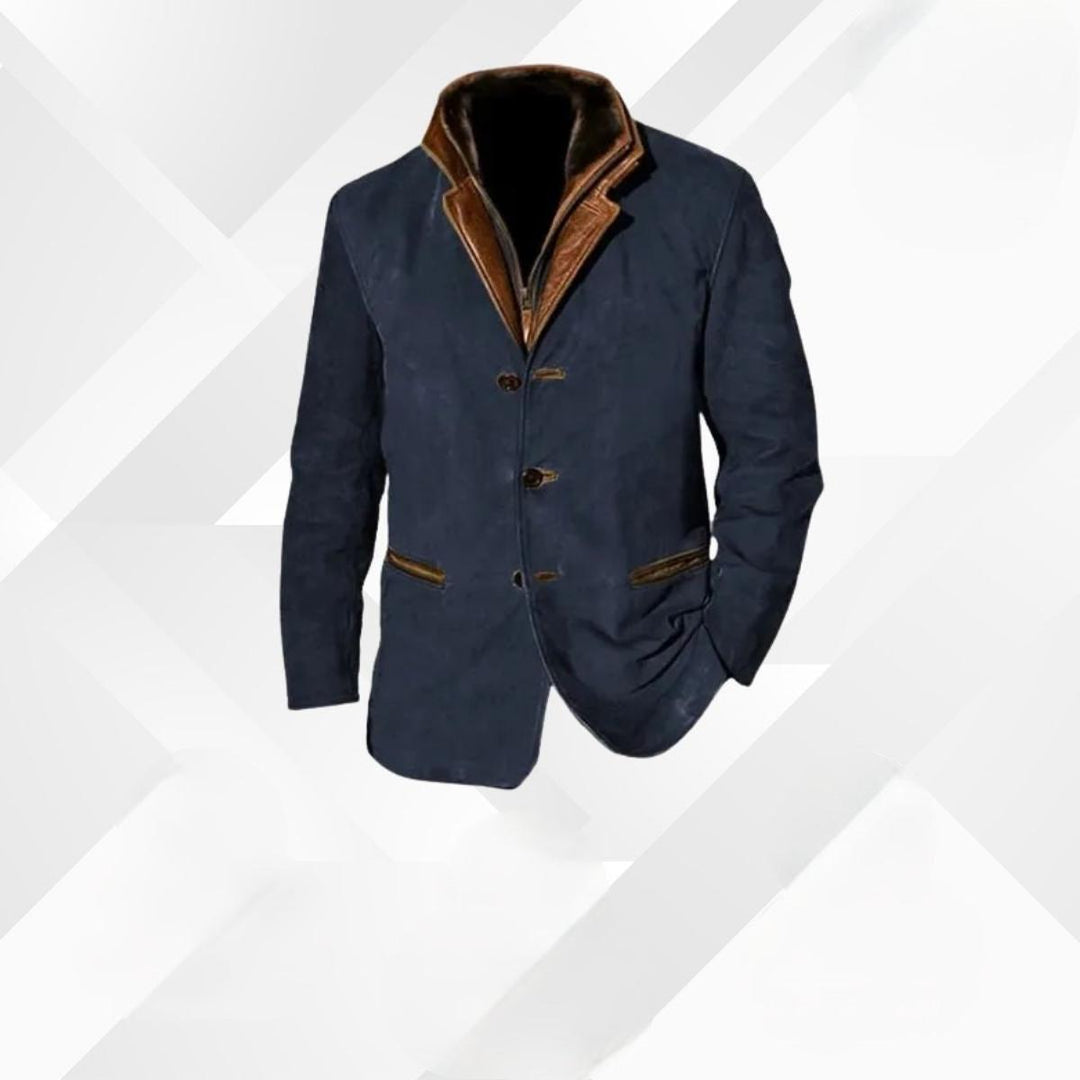 Ronan | Heren Blazer met Knopen en Contrasterende Rand