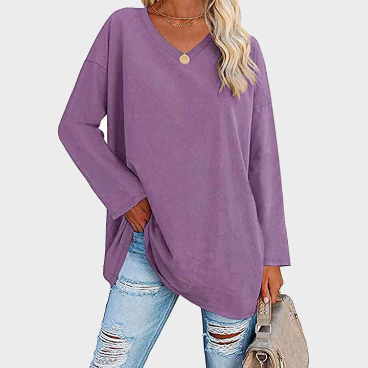 Andrea | Dames Oversized Top met V-Hals en Lange Lengte