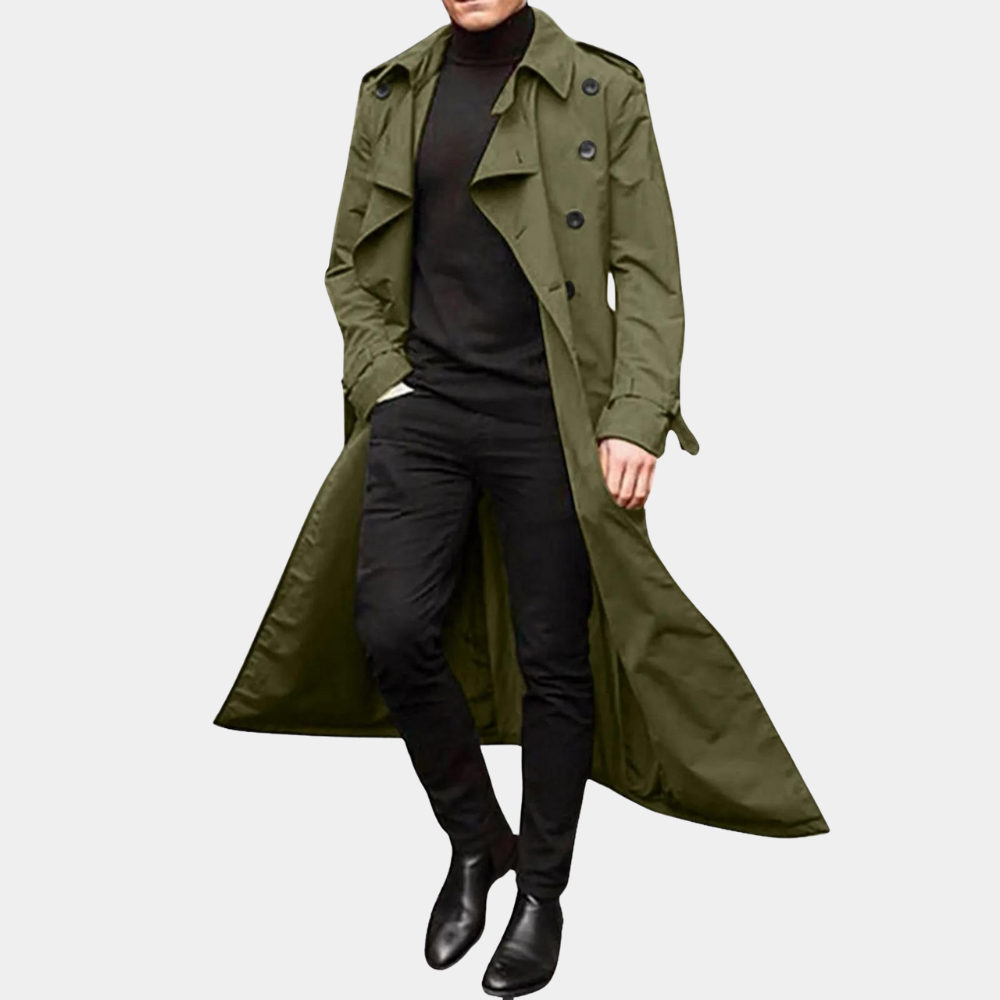Brian | Heren Formele Trenchcoat met Lange Mouwen