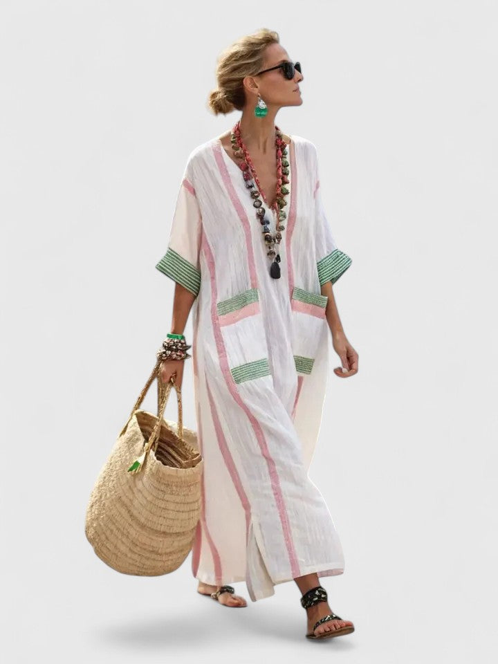 Dakota | Dames Losse Maxi Jurk met V-hals