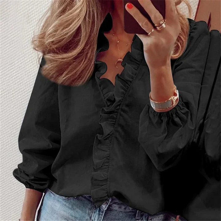 Sophie | Dames Elegante Wikkelblouse Met Ruches