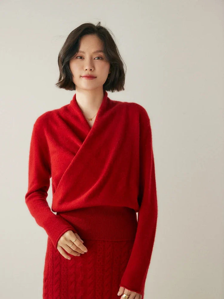 Elsa | Dames Elegante Wikkel- en Overslag Chic Trui