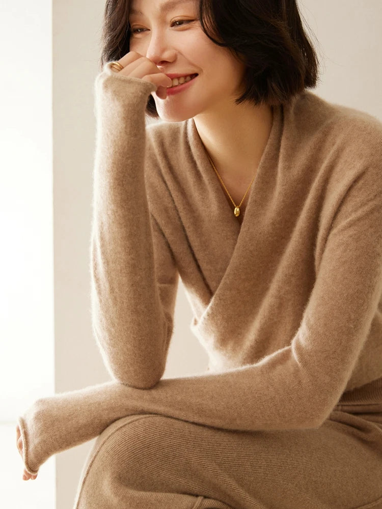 Elsa | Dames Elegante Wikkel- en Overslag Chic Trui