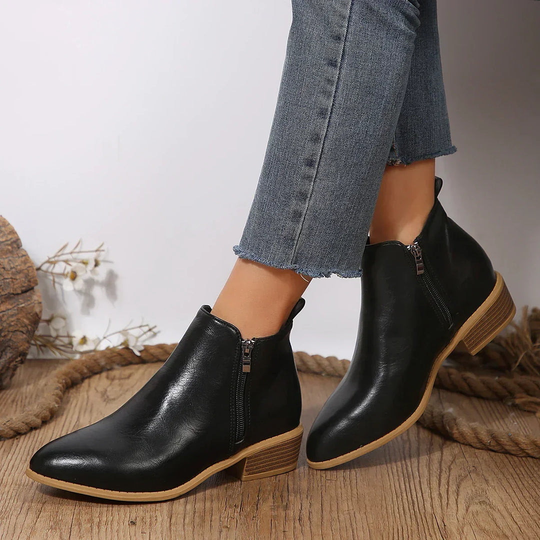 Eliza | Dames casual comfortabele enkellaarsjes met rits