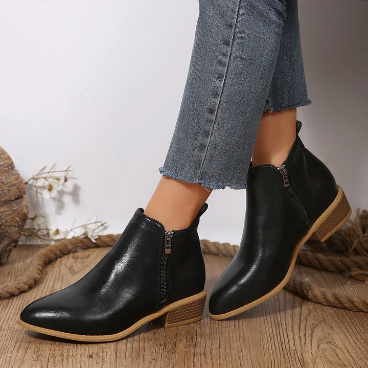 Eliza | Dames casual comfortabele enkellaarsjes met rits