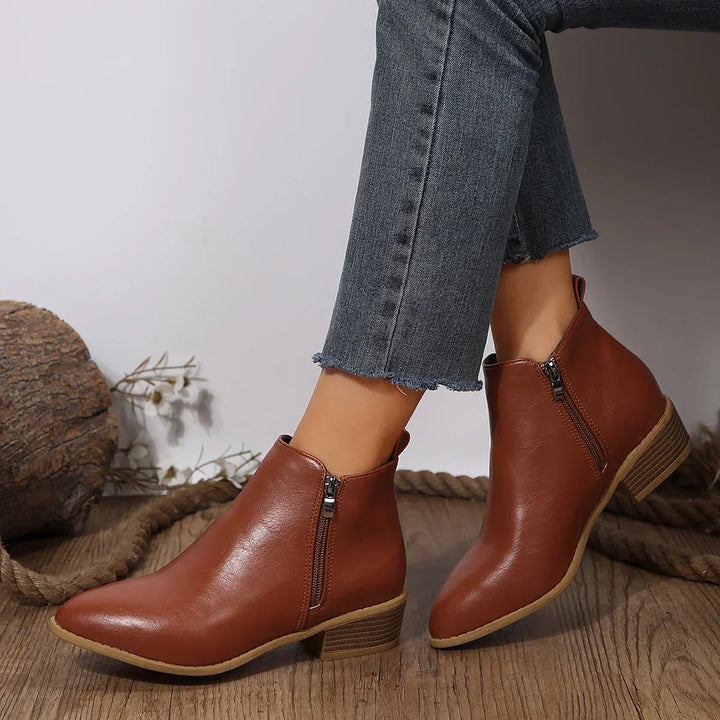 Eliza | Dames casual comfortabele enkellaarsjes met rits