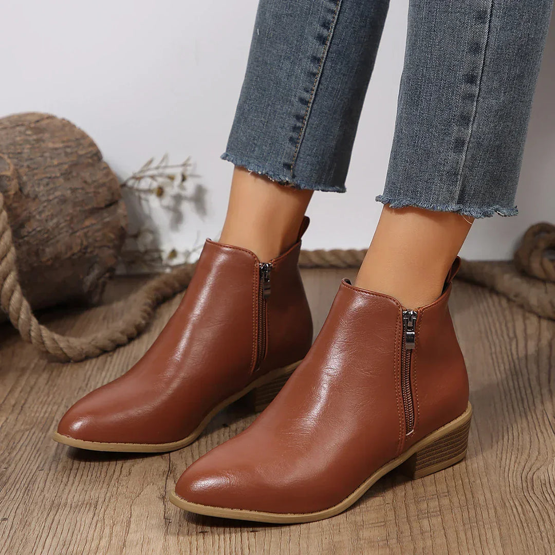 Eliza | Dames casual comfortabele enkellaarsjes met rits